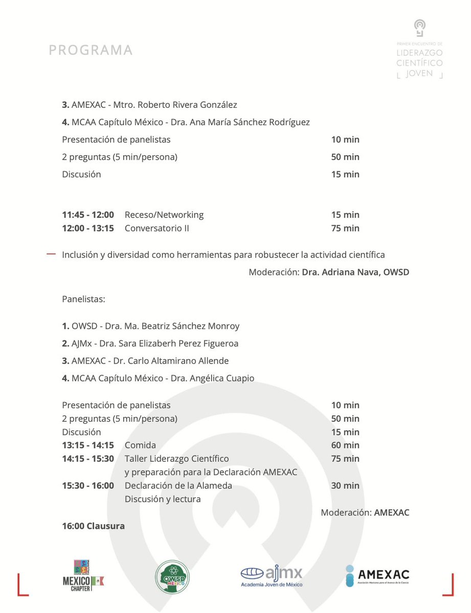 Sigue la trasmisión del 1er Encuentro de #LiderazgoCientífico Joven en México! Buscamos generar un espacio de conexión, diálogo y colaboración para la próxima generación de líderes científicos. No te pierdas esta oportunidad para conectar y crecer juntos! #CienciaEnMéxico