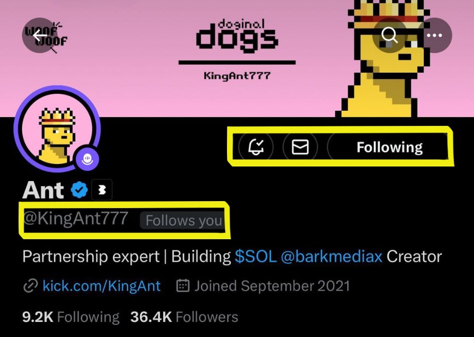 KingAnt's tweet photo. you have notifications on, i follow you. 

It’s simple. https://t.co/MttdMsdb8B