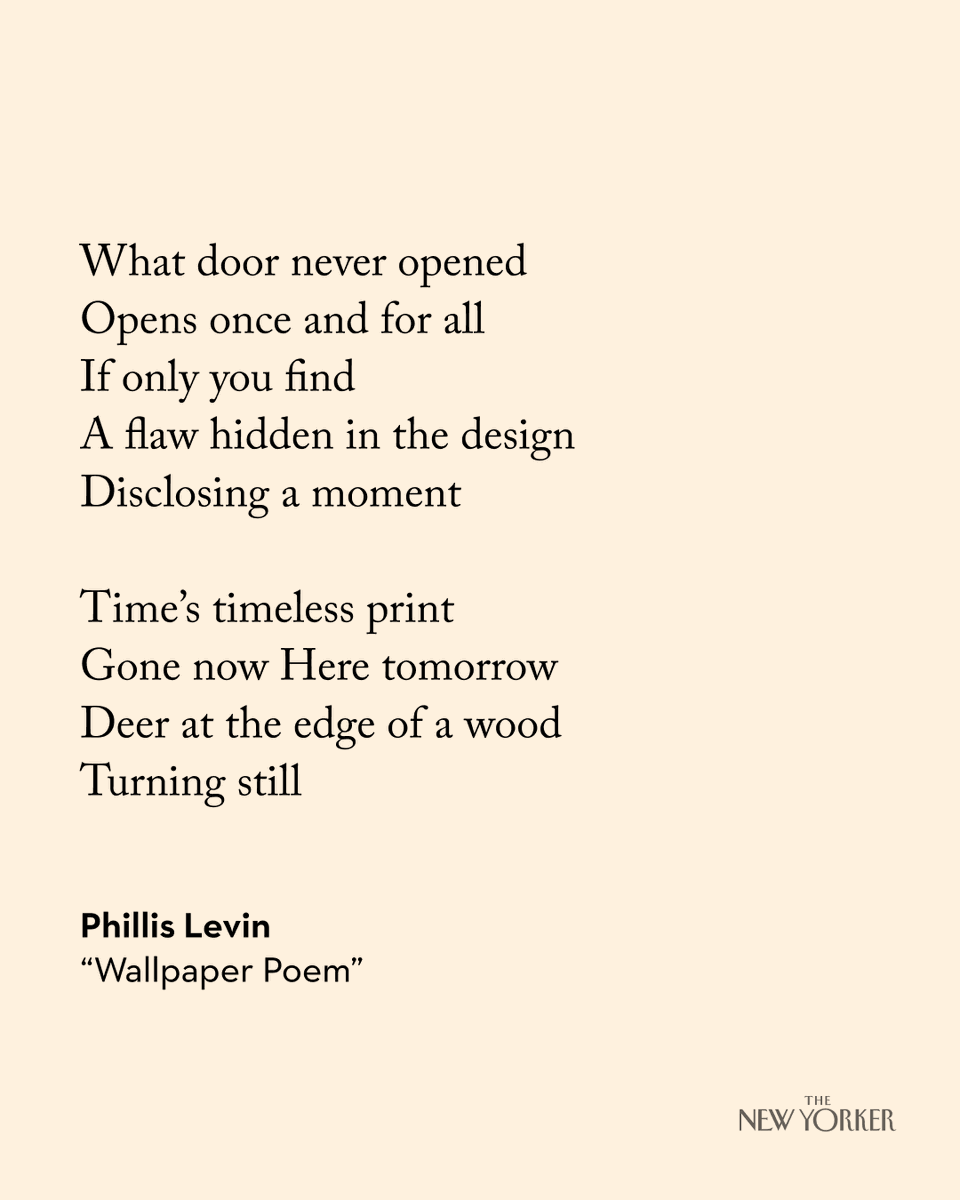 A poem by Phillis Levin. nyer.cm/vHIvJdi