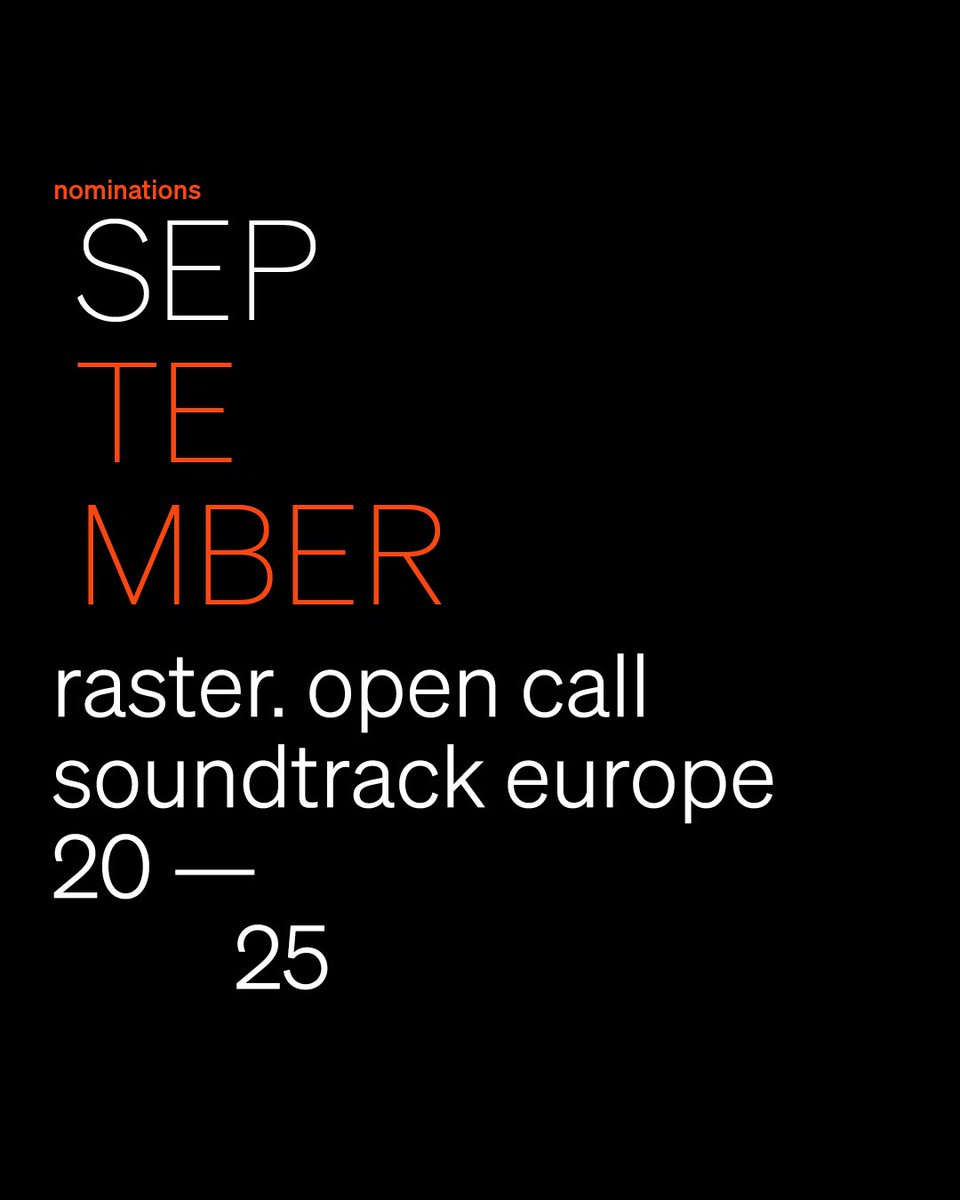 raster_raster's tweet image. Thank you for 3.156 applications!

The first round of our Open Call is now officially over. The nominees will be announced in September.

If you missed to apply this time, watch out for round 2 end of the year!

#soundtrackeurope #opencall #electronicmusic