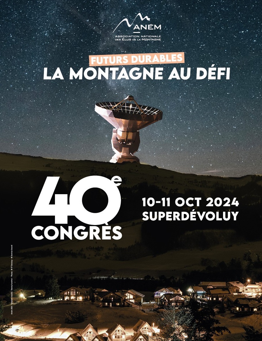 J-100 : Le 40e congrès de l’ANEM se déroulera les 10 et 11 octobre dans la station haut-alpine de #Superdévoluy.
Intitulé « Futurs durables – La montagne au défi »,  cet événement sera aussi l’occasion de fêter les 40 ans de l’ANEM. 
Plus d'info sur  congres.anem.org