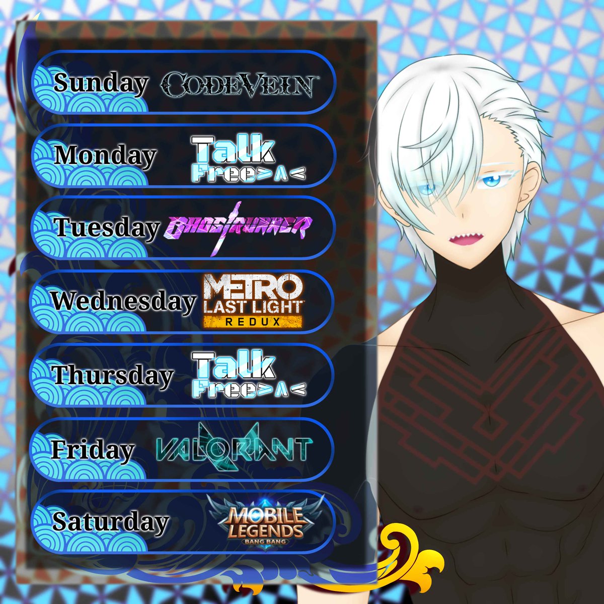 IkkyZetsu's tweet photo. Stream schedule, starting from july 1 - july 7
Yuk Mabar ML Open party loh~~
mari kira PRT (Push Rank Together)
~ Tags ~
General: #IkkyZetsu
Live: #IkkyOnAir
Meme: #GaringKy
Fanart: #IkkyFA
NSFW: #IkkyHNT
#Fallens #Vtubers #VtubersEN #VtuberID #VtuberEN https://t.co/HAfVmWJfmg