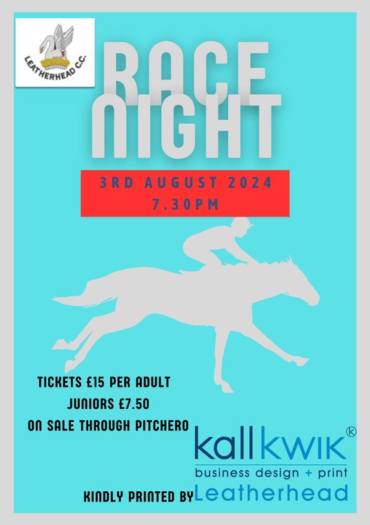 Race Night Tickets on Sale Now #Pitchero
leatherheadcc.co.uk/news/race-nigh…