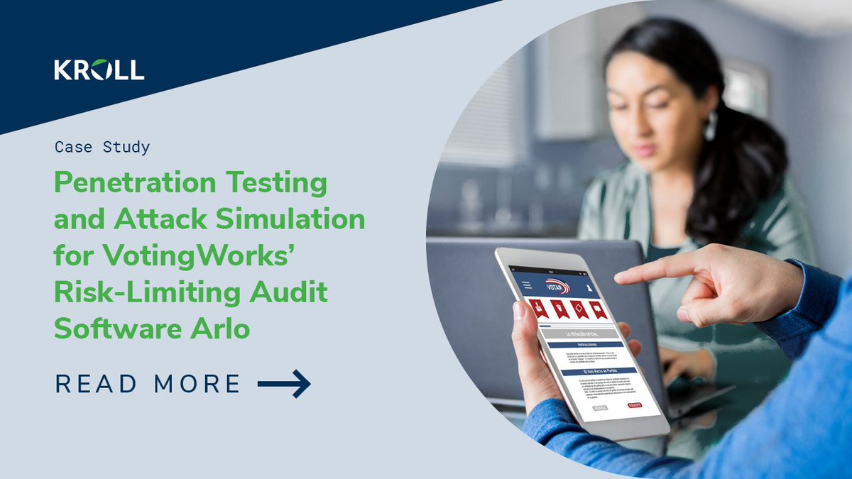 Kroll and VotingWorks partnered in penetration testing its flagship tool, Arlo. Read more here: ms.spr.ly/6019lBSYf #electionsecurity