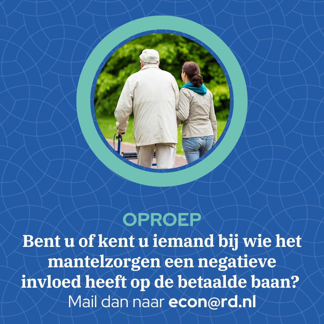 refdag's tweet image. #Oproep // Bent u of kent u iemand bij wie #mantelzorg een negatieve invloed heeft op de betaalde baan? Bijvoorbeeld dat de #mantelzorger een lager uurloon krijgt of minder tevreden is met zijn of haar werk? Het RD komt graag in gesprek met mensen die dit herkennen.