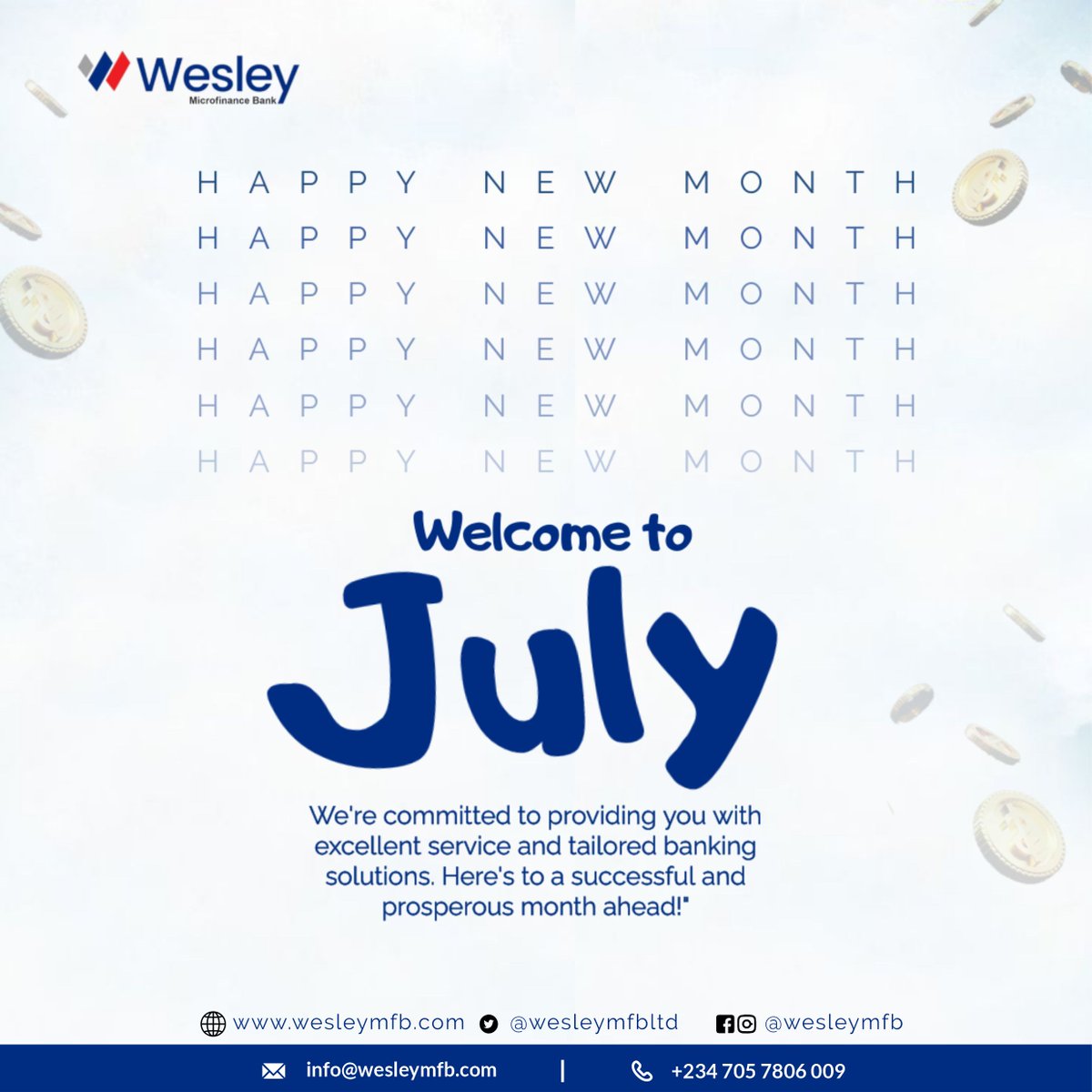 wesleymfbltd's tweet photo. 🎉Yaaayy! You made it to July, the best time for a mid-year financial check-in✅.

Have you opened an account with Wesley MFB.
.
.
.
.
#enablingyoutoachieve #wesleymicrofinancebank #wesleymfb  #banking #digitalbanking https://t.co/KQCQMppNTd
