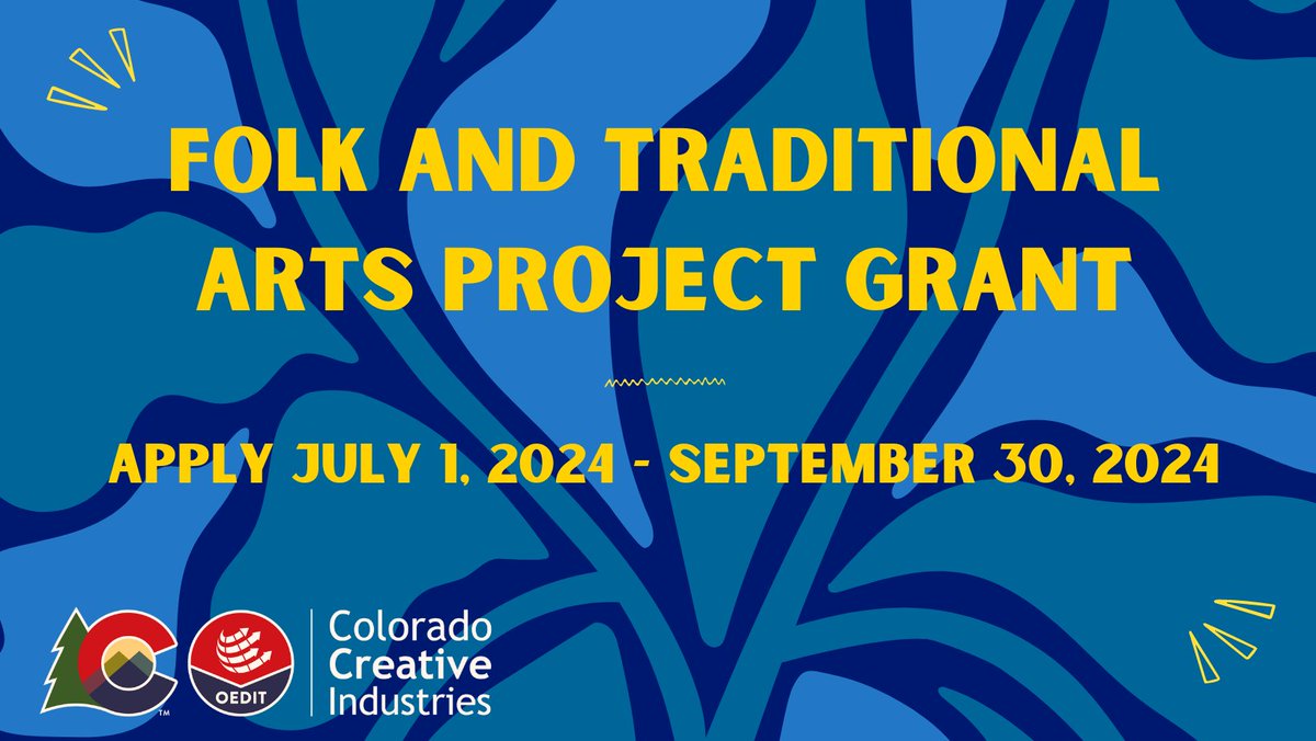 Apply for the Folk and Traditional Arts Project Grant! This program aims to enhance community well-being, encompassing belonging, cultural identity, economic vitality, &amp; sense of place. Applications open 7/1-9/30/24. oedit.colorado.gov/folk-and-tradi… or email Libby.Barbee@state.co.us.