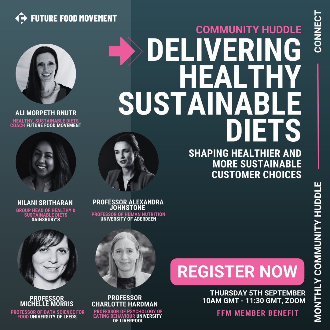 What can your organisation do to motivate healthier and more sustainable food choices?

Join the September Huddle to find out 👉 futurefoodmovement.com/events/septemb…

#HealthySustainableDiets #FIO #FutureFoodMovement #OurGeneration #OurSolution #FoodIndustry #EveryJobIsAClimateJob