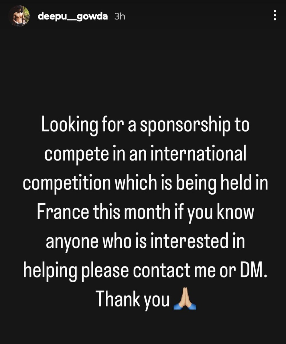msudh98's tweet photo. India's National record holder in speed climbing Deepu Gowda is looking for sponsorships to compete abroad.

Pic - Insta story https://t.co/ShCGdZVDTU