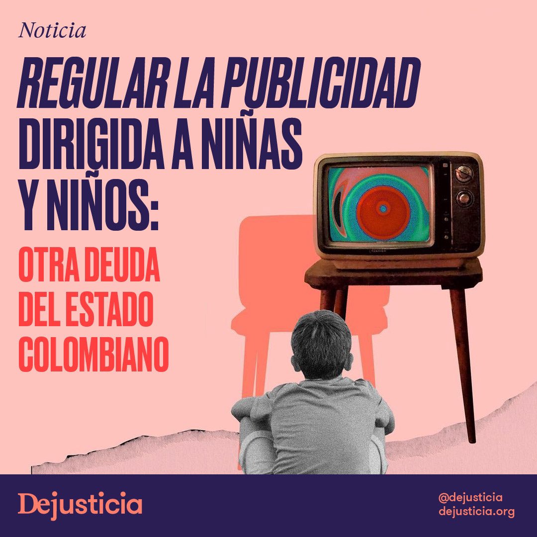 Dejusticia's tweet photo. La imagen del niño pegado al televisor recibiendo una bocanada de estímulos publicitarios continúa siendo no solo un imaginario arraigado a nuestra cultura, sino una realidad que se ha extendido a otros espacios, como la escuela, y que se ha mantenido al margen de una regulación. https://t.co/SVhjyWlY2O