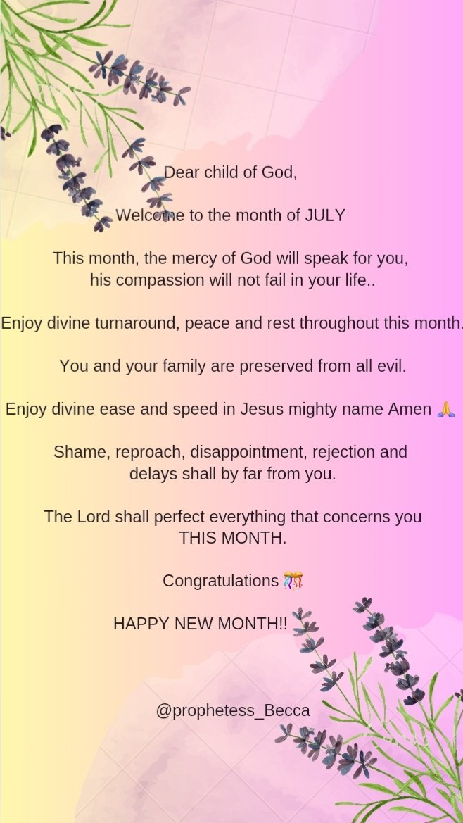 chenemi4me's tweet photo. HAPPY NEW MONTH ❤️❤️

#theprayinggenerationpm 
#praymoreworryless 
#happynewmontheveryone 
#july2024 
#onlineprayer https://t.co/pjCksFqk1Z