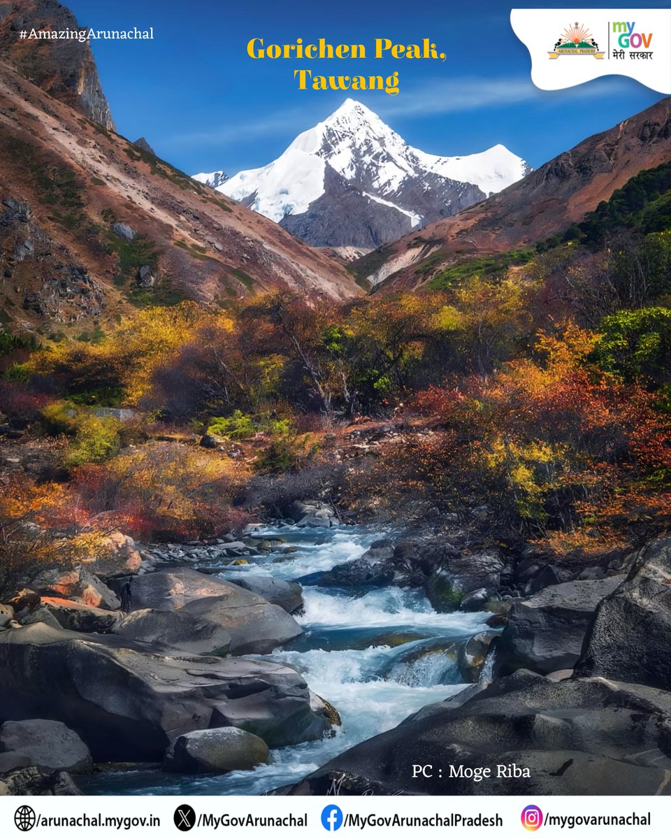 MyGovArunachal's tweet photo. #AmazingArunachal

The beauty of Gorichen Peak in Tawang, with its colorful surroundings, snow-capped peaks, and breathtaking views, is truly mesmerizing. 

PC: @IamMogeRiba https://t.co/X8AF95BlQt