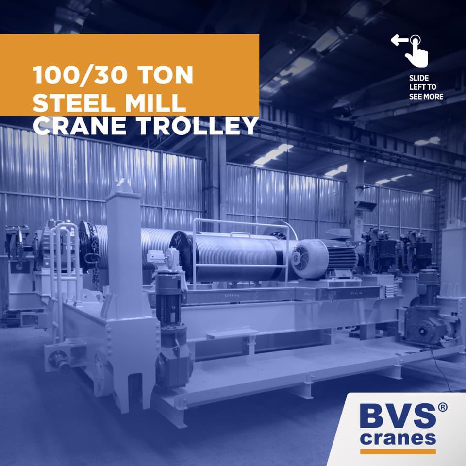 bvscrane's tweet photo. 100/30 Ton Steel Mill Crane Trolley
Lifting Height: 28 m. and 30 m.
Stationary Operator Cabin
Hydraulic Bumbers
Radar anticollision sersors provide extreme safety
All rotating Mechanisms are equipped with automatic greasing system

#processcrane #chargingcrane #teemingcrane https://t.co/UtgeQIx5oo