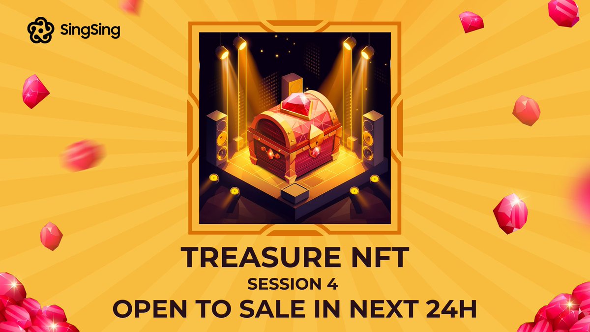 singsingglobal's tweet photo. 🚨 24 hours left until the Treasure NFT Session 4 sale! 🚨

Get ready to secure your exclusive NFTs!

Details:
🕒 Time: 14:00 UTC
📅 Date: Jul 02, 2024

Allocation & Price:

👉 Pool 1: For New Comers (who have less than 200 RUBY)
- Quantity: 200 NFTs
- Price: 50 RUBY + 0.001 ETH 

👉 Pool 2: For Whitelist Members
- Quantity: 200 NFTs
- Price: 210 Ruby
Note: After 30 minutes, this pool will open to the entire community and Each Whitelist member can purchase a maximum of 2 NFTs.

📃Whitelist file 👉https://t.co/3aYW5KdAmu

👉 Pool 3: For Pioneer NFT Holders
- Quantity: 100 NFTs
- Price: 200 Ruby

#NFT #TreasureNFT #Crypto #Blockchain #SingSing #NFTSale #Web3 #Session4