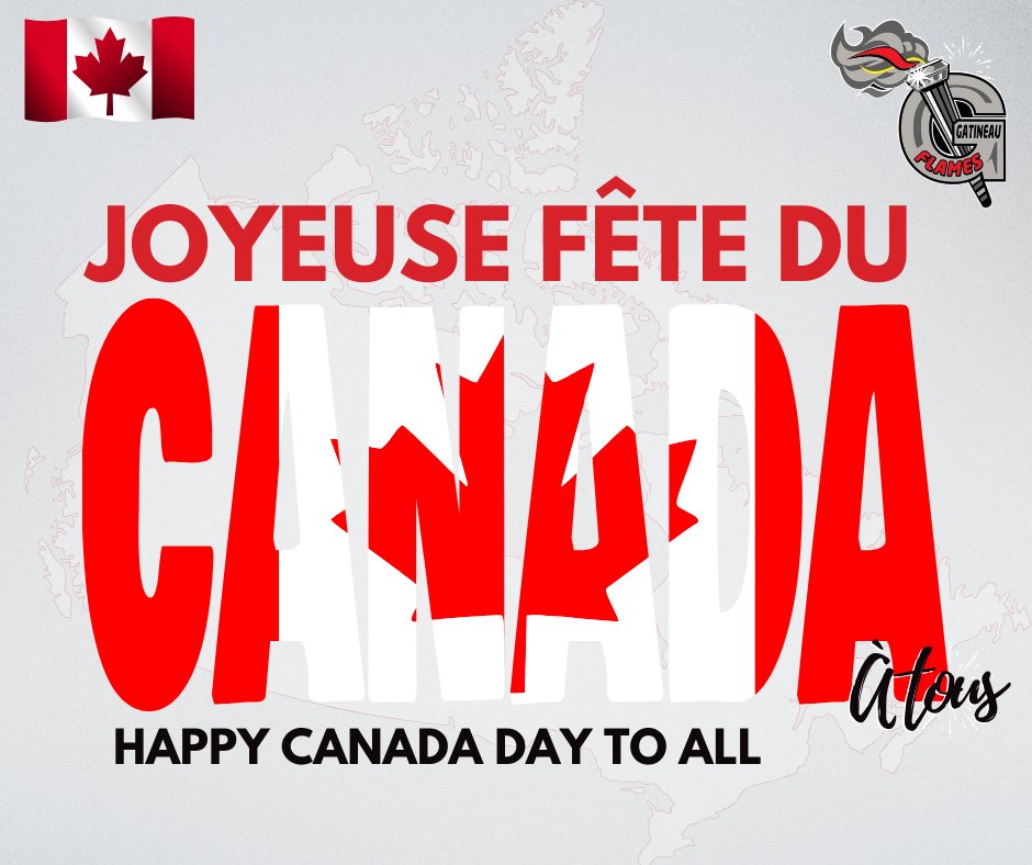 Les Flames de Gatineau souhaitent une joyeuse fête du Canada à tout son personnel, ses partisans, la famille de la <a href="/LHJAAAQ1/">LHJAAAQ</a>  et aussi à toutes les équipes de la <a href="/cjhlhockey/">CJHL</a> .

The Flames wish a Happy Canada Day to all their staff, fans, the QJAAAHL family, and all the teams CJHL