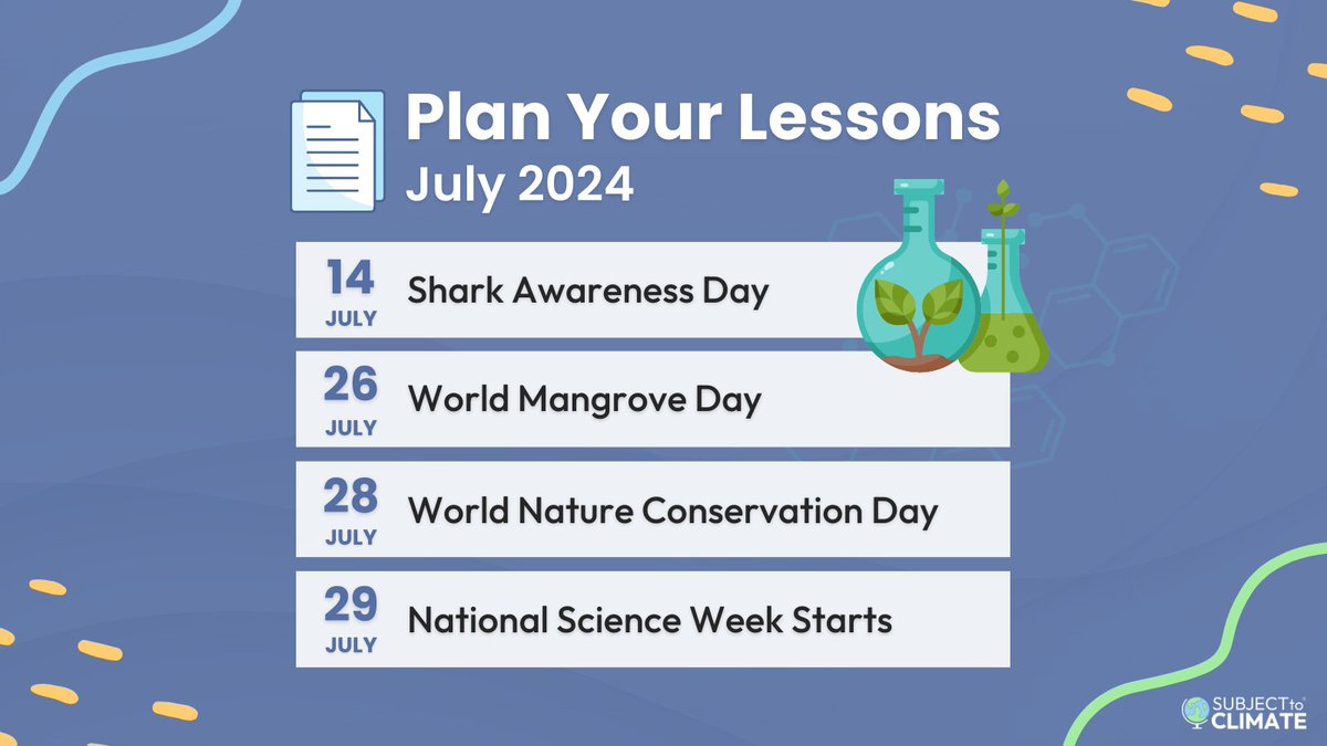 subjecttoclimat's tweet photo. Transform your July lessons with SubjectToClimate! 🌟📘
Take and go resources that seamlessly integrate into your curriculum for an engaging month of learning. 📚🧠
#JulyLessons
visit our website for resources👉 https://t.co/JCW6HbWWL9
#ClimateEducation #BackToSchool https://t.co/dSxLIBEqLs