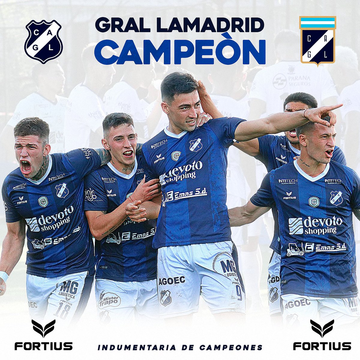 FortiusBrand's tweet photo. FELICITACIONES!
#PrimeraC General Lamadrid igualó 2-2 ante Atlas y se consagró ganador del Torneo Apertura.
📷 ¡Felicitaciones! 📷 https://t.co/FQUqVRKzcI