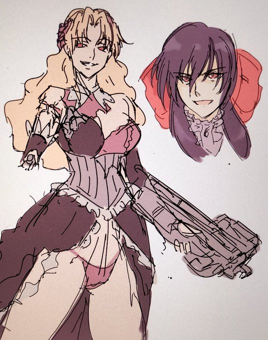 イメージ固めと練習も兼ねてジャニアリーさんと趣味のエイプリルさんを少し描いてみました 