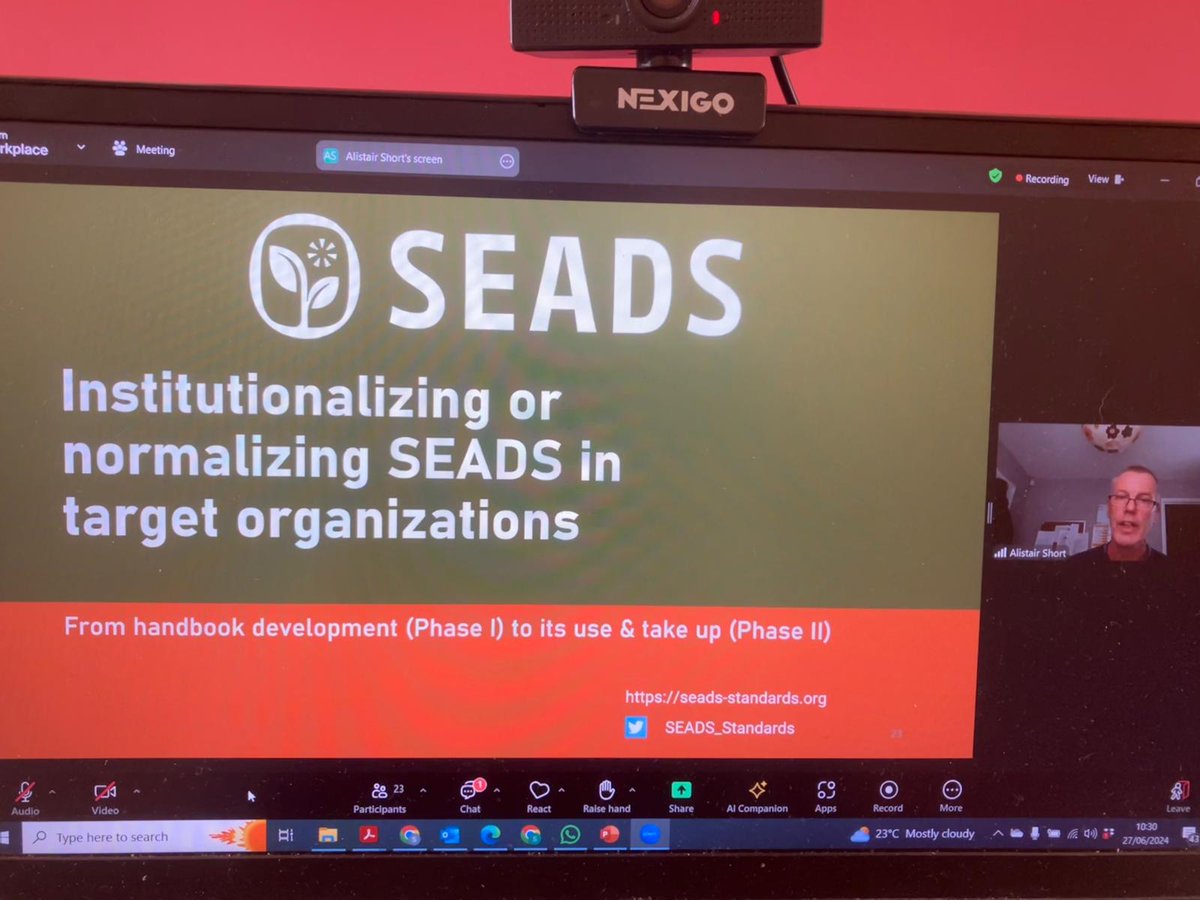 SEADS Standards (@seads_standards) on Twitter photo Great session with <a href="/IFIAD_IRELAND/">IFIAD Ireland</a> raising awareness about #SEADS Standards & Handbook! ๐
Amazing to see stakeholders like <a href="/Concern/">Concern Worldwide</a> & <a href="/trocaire/">Trรณcaire</a> involved. Looking forward to following up on your questions! ๐ฑ
#Collaboration #Sustainability Great session with <a href="/IFIAD_IRELAND/">IFIAD Ireland</a> raising awareness about #SEADS Standards & Handbook! ๐
Amazing to see stakeholders like <a href="/Concern/">Concern Worldwide</a> & <a href="/trocaire/">Trรณcaire</a> involved. Looking forward to following up on your questions! ๐ฑ
#Collaboration #Sustainability