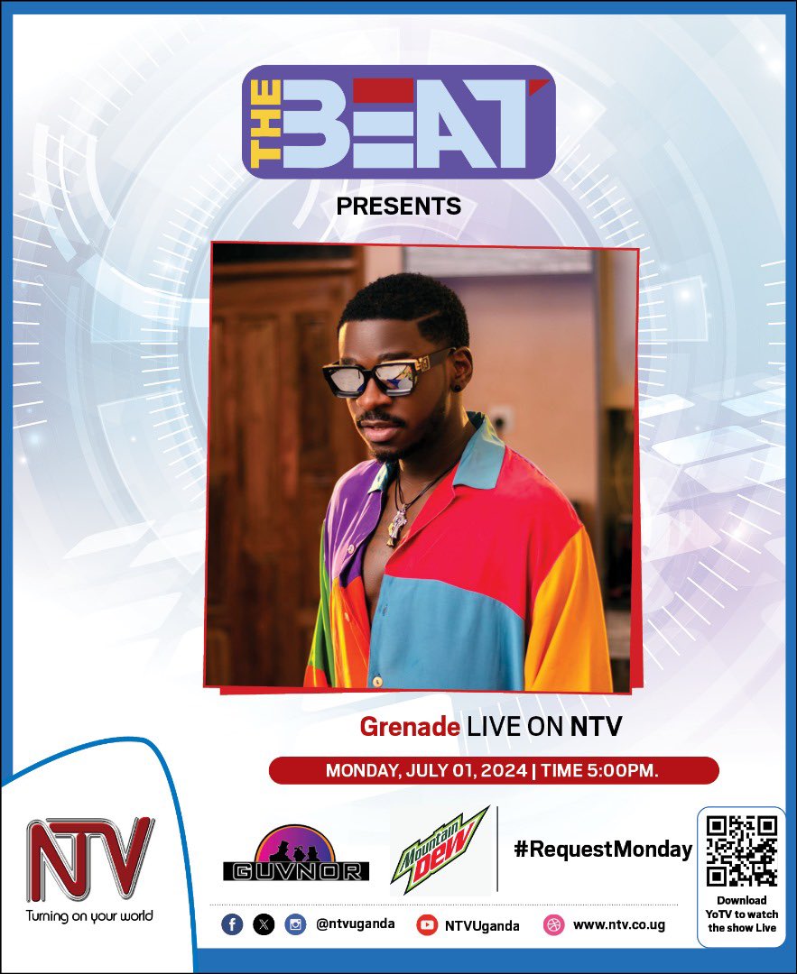 ntvuganda's tweet photo. ON AIR: It's #RequestMonday here on #NTVTheBeat; join us this evening with the talented @grenadeofficial, @Abeeka_band, and @peshmelon1. Request any song you'd like to hear via https://t.co/yBUOPywgoO https://t.co/pfeaLkOpO2