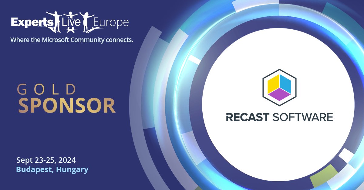ExpertsLiveEU's tweet photo. We would like to give a warm welcome back to our #GoldSponsor @RecastSoftware, specialized in #EndpointManagement #Software solutions! The team from #RecastSoftware is excited to host you at their booth during #ExpertsLiveEU and for you to join their breakout session on the main agenda. Learn more at https://t.co/x58Z0P1rnV and get your ticket at https://t.co/ysEy2WgtdD to join us this September in Budapest!
