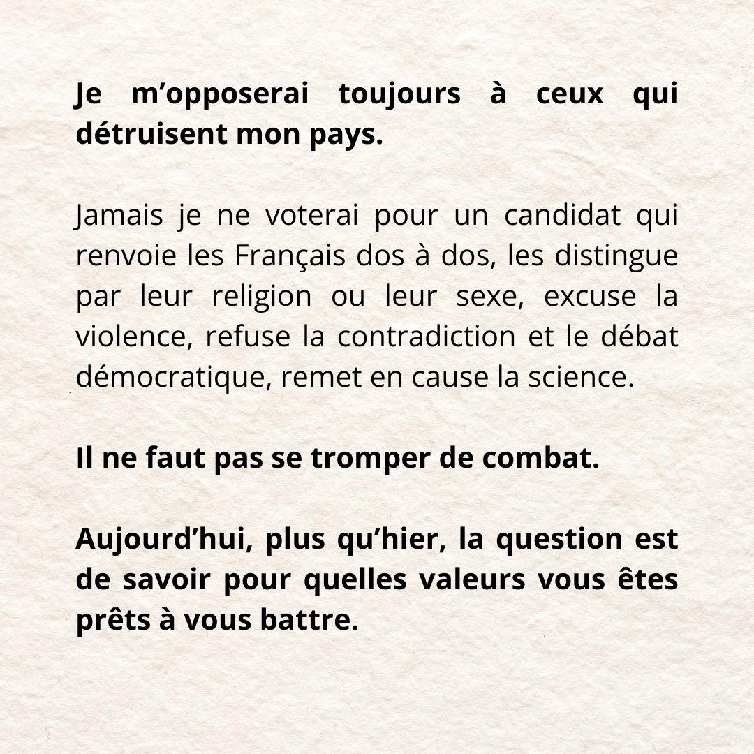 Je m’opposerai toujours à ceux qui détruisent mon pays.