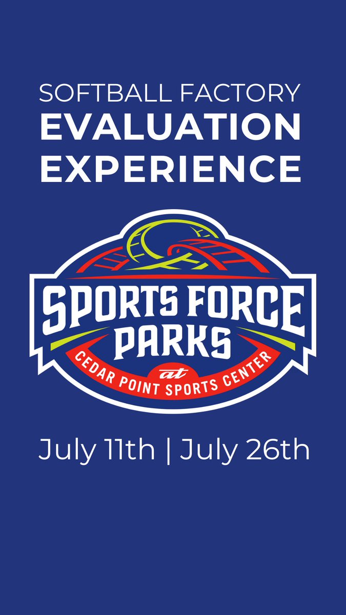 Softball Factory (@softballfactory) on Twitter photo At Cedar Point for vacation or a tournament at <a href="/SFPsandusky/">Sports Force Parks at Cedar Point Sports Center</a>? This one’s for you!
There’s still time to register for July 11th & July 26th 👉 bit.ly/SFeval24 At Cedar Point for vacation or a tournament at <a href="/SFPsandusky/">Sports Force Parks at Cedar Point Sports Center</a>? This one’s for you!
There’s still time to register for July 11th & July 26th 👉 bit.ly/SFeval24