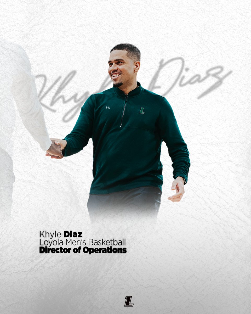 Khyle Diaz
Loyola men's Basketball
Director of Operations

Photo of Diaz

Loyola Greyhounds logo