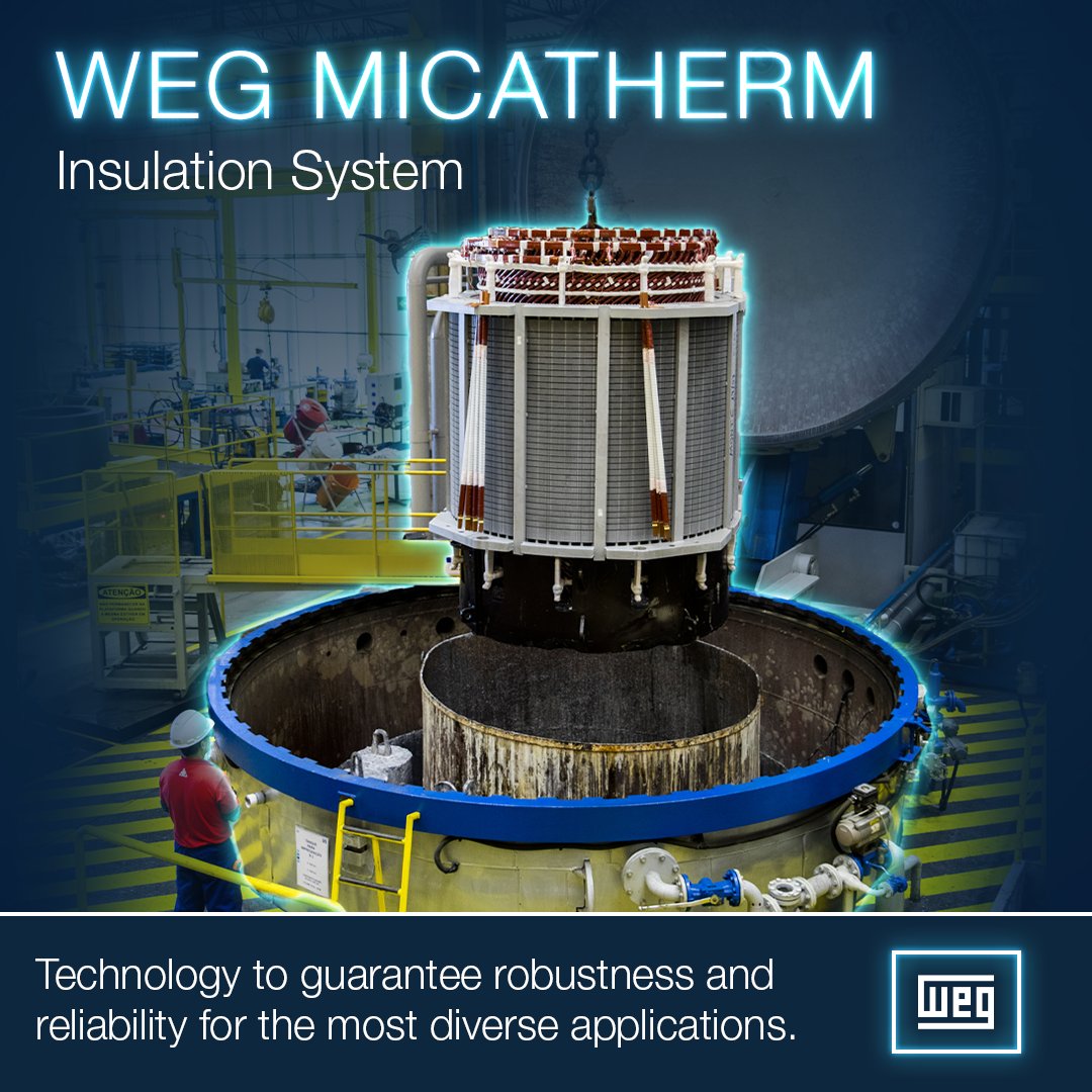 weg_usa's tweet image. The MICATHERM system plays a crucial role in providing a long and effective service life for rotating electrical machines, offering the ability to withstand nominal and transitory voltage levels during machine operation.

ow.ly/2YTe50Sr6lj

#WEG #MICATHERM #InsulationSystem