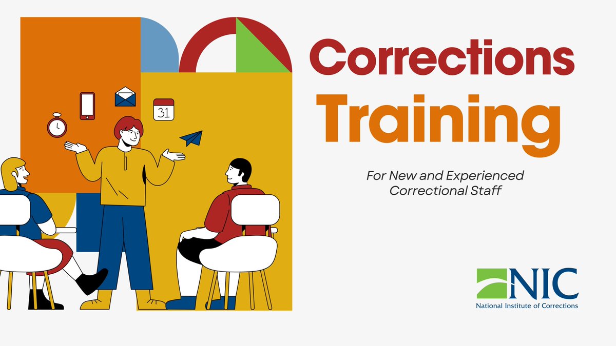 NIC_DOJ's tweet photo. Get trusted correctional officer training from the National Institute of Corrections. As a federal agency, we offer no-cost training for all corrections staff who work in jails, prisons, and community corrections settings at the federal, state, local, and tribal levels. https://t.co/k53oDzDIZ3