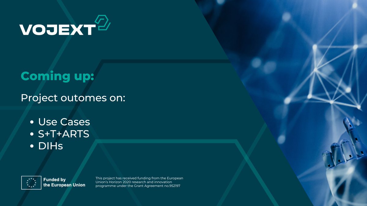 VOJEXT Project (@vojext) on Twitter photo 🏁 It's a wrap! 🏁
As #VOJEXT is coming to an end, it's time to celebrate our many successes 🎯
So stay tuned as we present our achievements! 🎉
<a href="/La_UPM/">Universidad Politécnica de Madrid</a> | <a href="/fortiss/">fortiss</a> | <a href="/PIAP_Institute/">Łukasiewicz – PIAP</a> | <a href="/Polemc2/">Pôle EMC2</a> | <a href="/shadowrobot/">Shadow Robot</a> | <a href="/RobotnikRobots/">Robotnik Automation</a> | <a href="/f6s/">f6s</a> <a href="/F6S_Gov/">F6S Innovation</a>
#manufcturing #EUProject 🏁 It's a wrap! 🏁
As #VOJEXT is coming to an end, it's time to celebrate our many successes 🎯
So stay tuned as we present our achievements! 🎉
<a href="/La_UPM/">Universidad Politécnica de Madrid</a> | <a href="/fortiss/">fortiss</a> | <a href="/PIAP_Institute/">Łukasiewicz – PIAP</a> | <a href="/Polemc2/">Pôle EMC2</a> | <a href="/shadowrobot/">Shadow Robot</a> | <a href="/RobotnikRobots/">Robotnik Automation</a> | <a href="/f6s/">f6s</a> <a href="/F6S_Gov/">F6S Innovation</a>
#manufcturing #EUProject