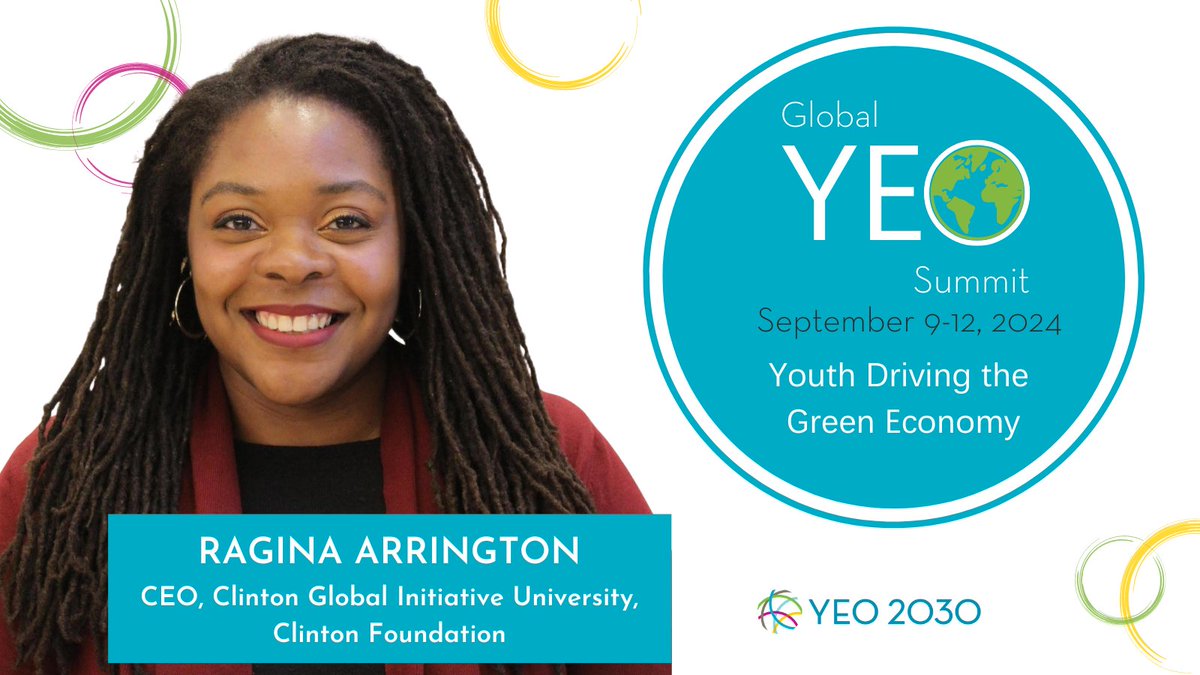 Just announced! Ragina Arrington, the CEO of Clinton Global Initiative University at the Clinton Foundation will be a Headlining Speaker at the 2024 #GYEOSummit. Don’t miss out, secure your spot today: shorturl.at/gJQX3