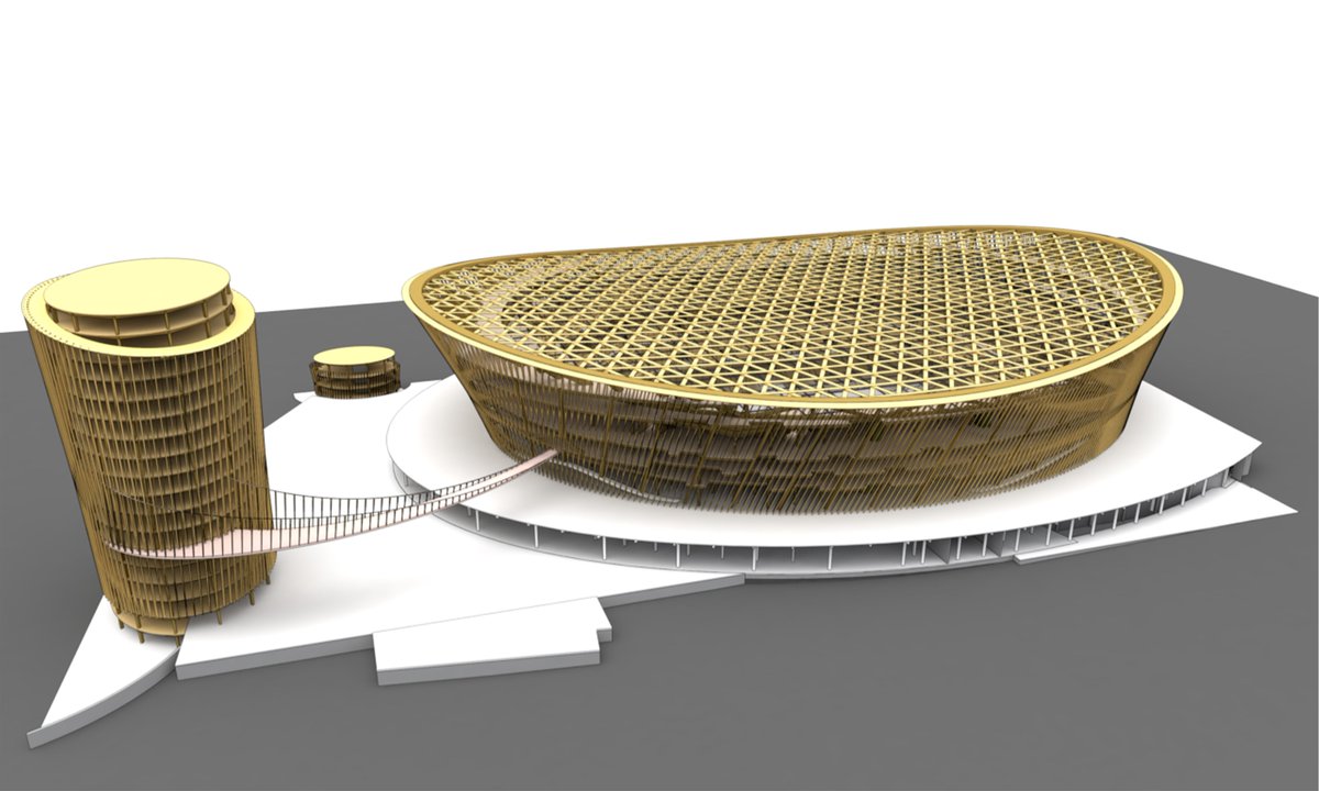 sterlingpresser's tweet photo. The WH-Arena is not just a venue for events, it is a unique architectural masterpiece that blends seamlessly with the environment. The project has an innovative and forward-thinking approach to sustainable green architecture. https://t.co/2m81i2So5g