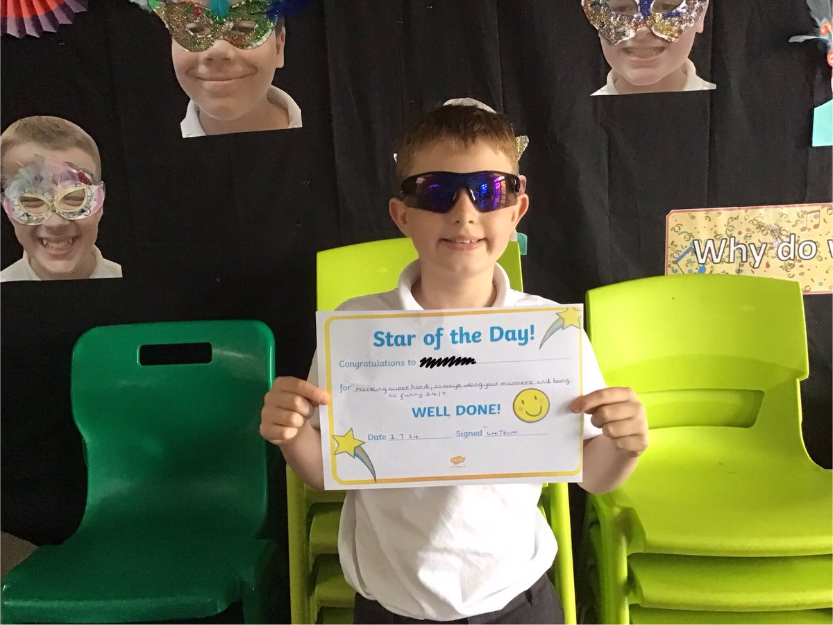 Our Monday star of the day⭐️ for working so hard every single lesson, having the most beautiful manners and making us laugh 24/7. We would truly be lost without you in L4, what an amazing young man you are🤩 Well done💚
