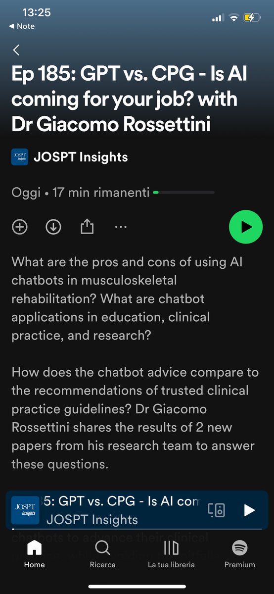 Ep 185: GPT vs CPG - is AI coming for your job?

This episode is about the best ways clinicians can think about using AI chatbots to advance their clinical practice, while avoiding the pitfalls. 

👉🏻👉🏻👉🏻 open.spotify.com/episode/6CY1H1…

Thx for the opportunity <a href="/JOSPT/">JOSPT Community</a> 
#ChatGPT #chatbots