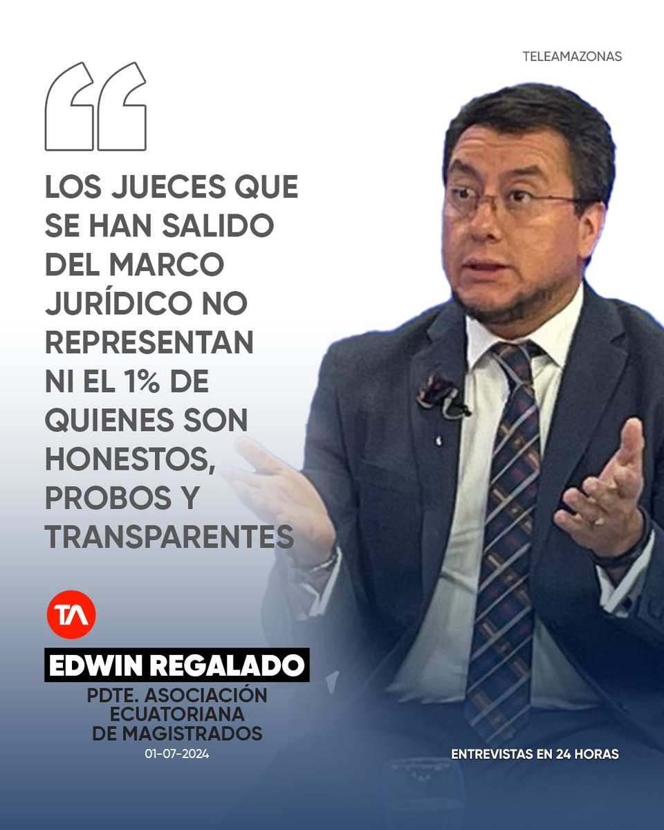#ENTREVISTA | “No se puede sacrificar la justicia por las actuaciones de malos jueces". Edwin Regalado, presidente de la Asociación Ecuatoriana de Magistrados ow.ly/FG8t50SsRub