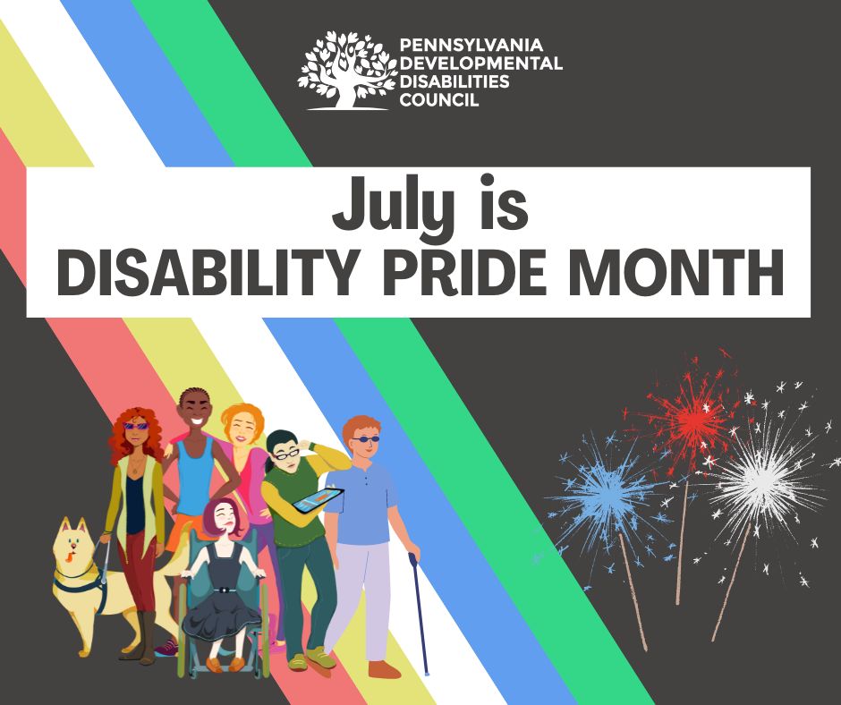 Happy Disability Pride Month! In July we lift up the history, achievements, experiences, and struggles of the disability community.

#DisabilityPrideMonth