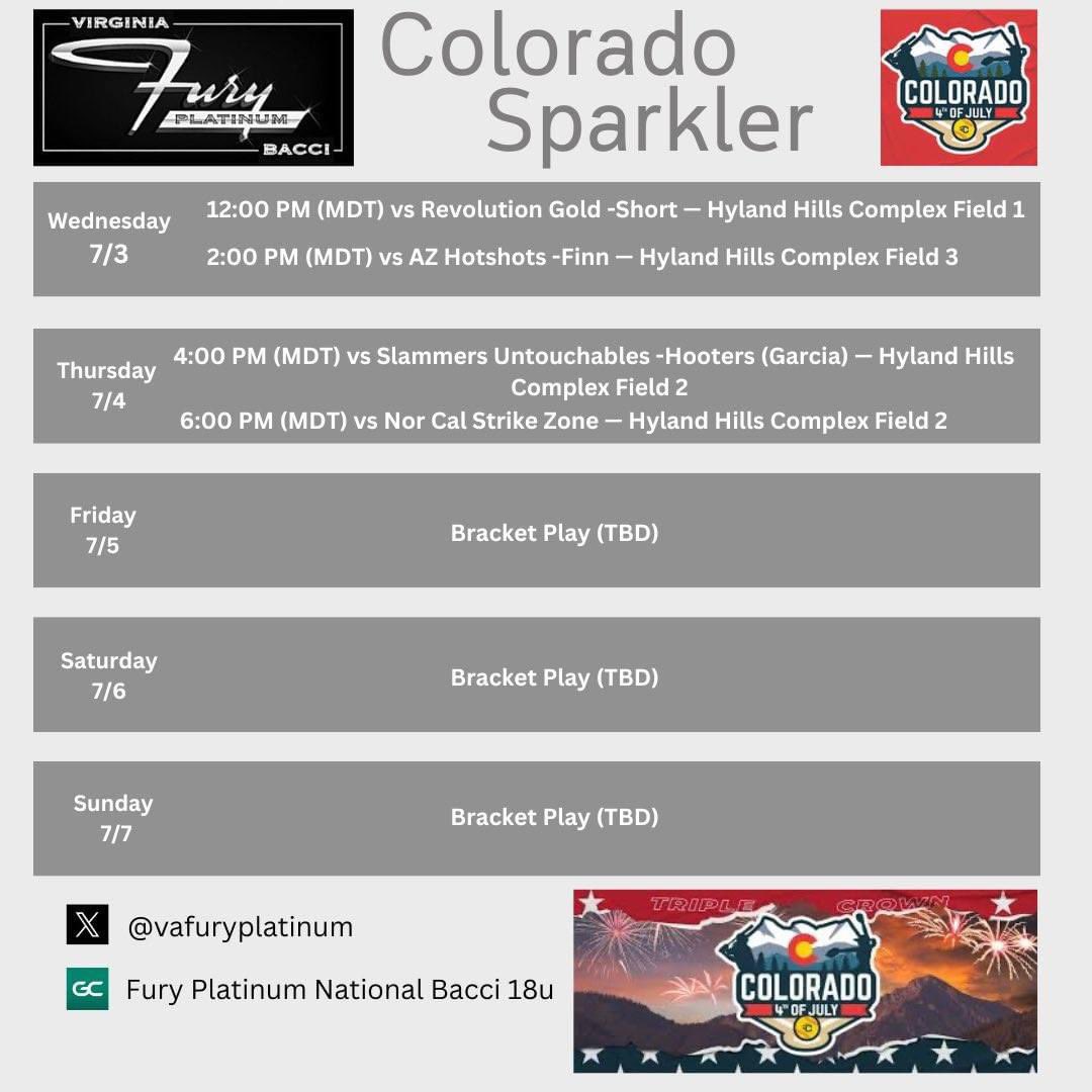 Looking forward to the Colorado Sparkler this week with <a href="/vafuryplatinum/">Fury Platinum National - Bacci</a>!