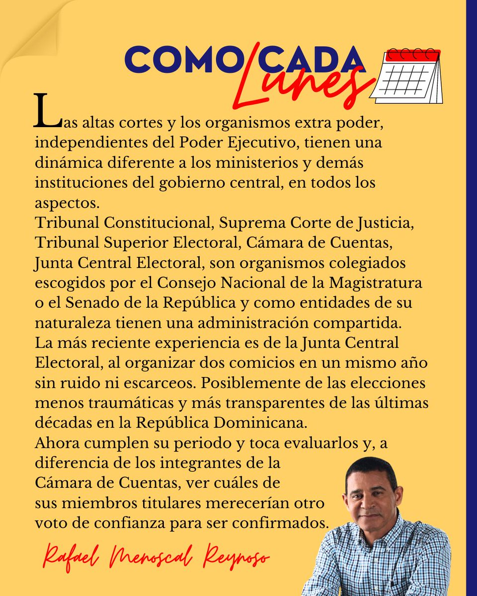 Tal como afirma, Menoscal Reynoso, la JCE tuvo un desempeño correcto en el proceso electoral pasado, donde fue electo Luis Abinader,  se atribuye al accionar honesto del Dr. Román Jáquez, la transparencia de esas elecciones, así lo creemos.