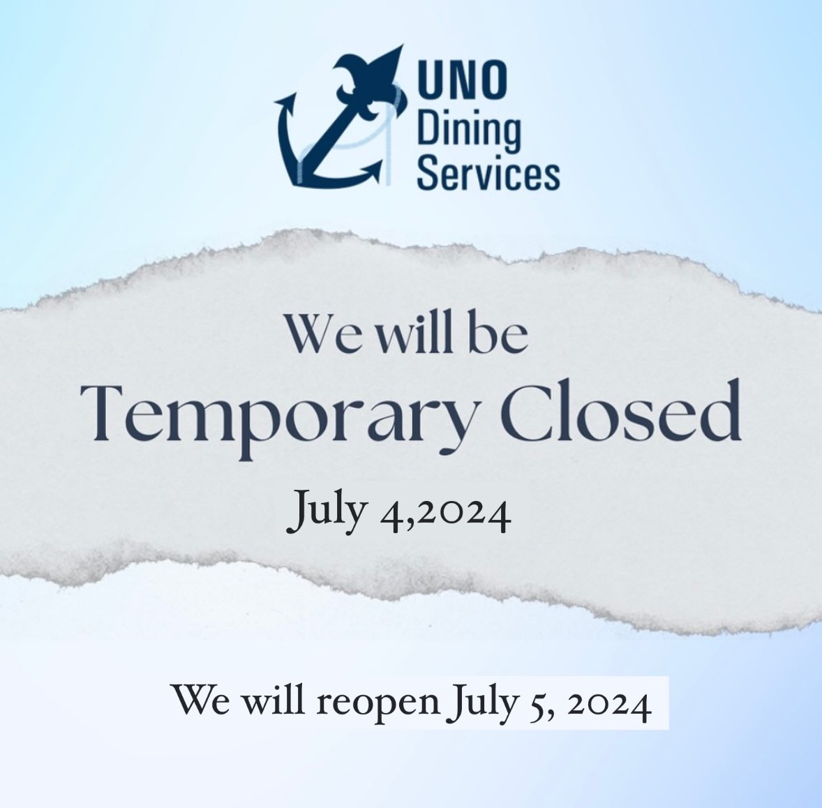 Reminder! 📢💙 #universityofneworleans #unodining