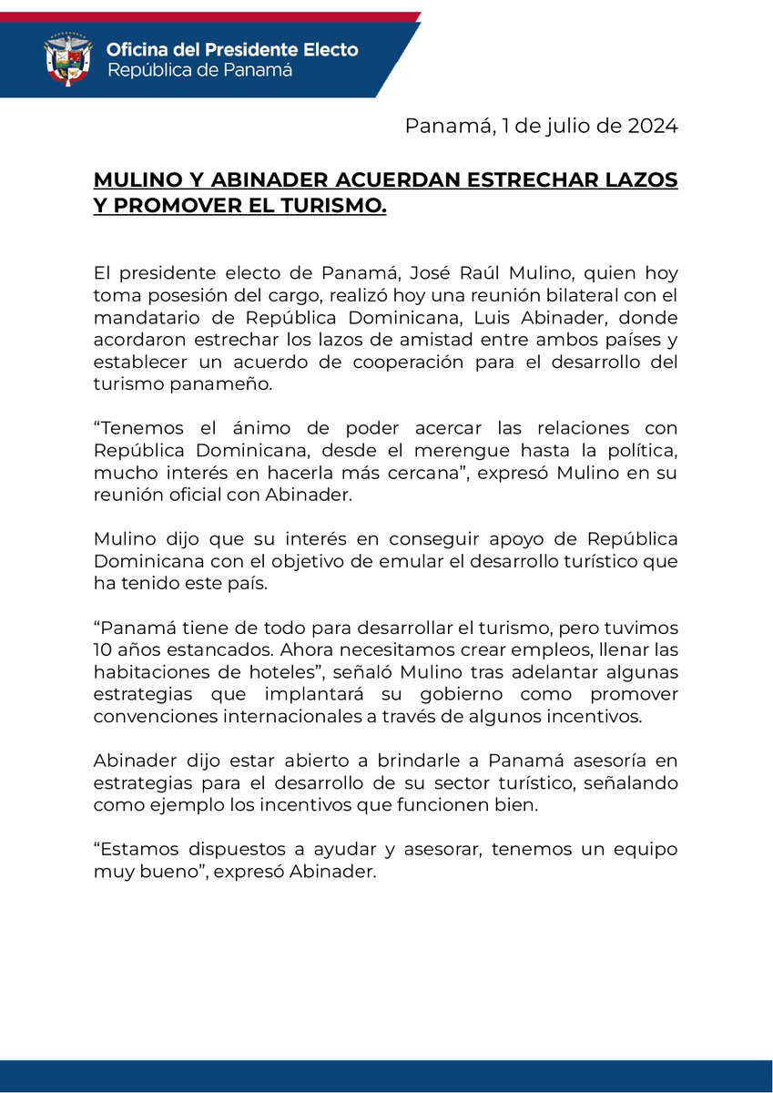 Presidencia de la República de Panamá (@presidenciapma) on Twitter photo 