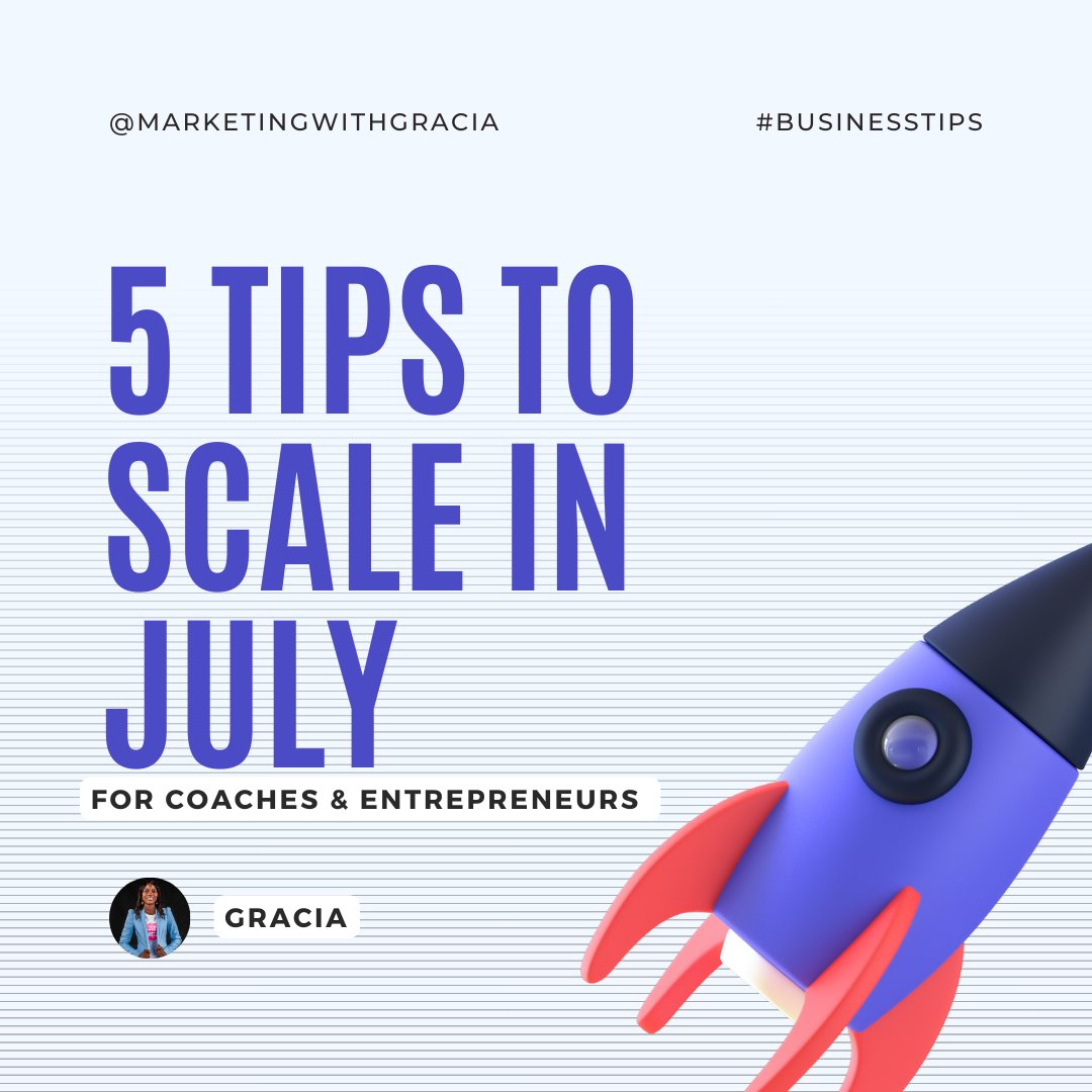 gracia_creative's tweet image. July kick-starts the second half of the year. Make July a month of ACTION! 

I shared some helpful tips to help you scale your business goals in July and beyond.
  
What are your goals for this month? Share in the comments!

#marketingwithgracia
#socialmediastrategytips