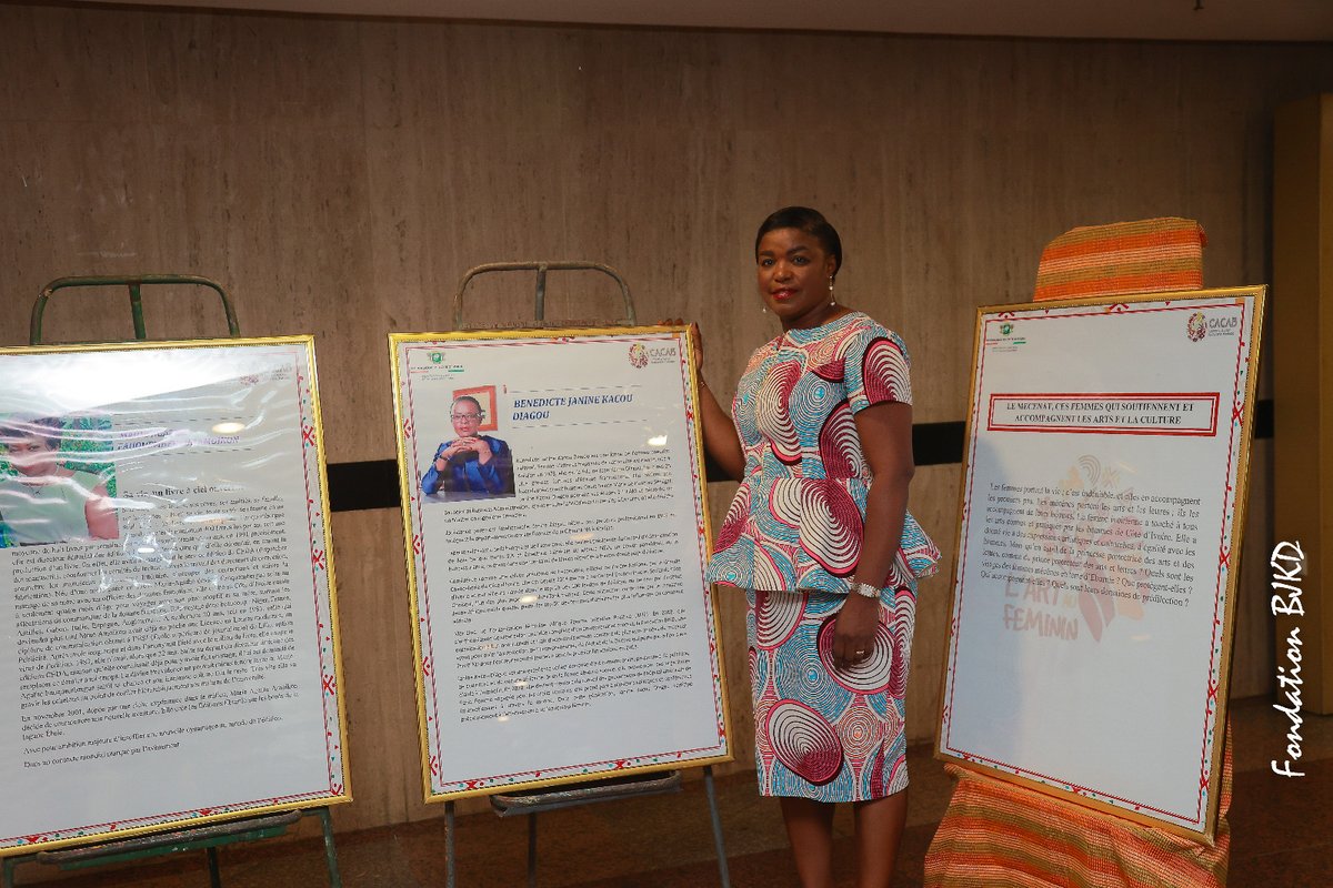 BjkdFondation's tweet photo. Mme Janine DIAGOU, représentée par Mme Olga DJADJI, Présidente de la #FondationBJKD, a été honorée en tant que Pionnière du Mécénat à la 1ère édition du Festival de l'Art au Féminin. Le Prix a été remis par Mme Françoise REMARCK, Ministre de la Culture et de la Francophonie. https://t.co/OOkZKt9fOK