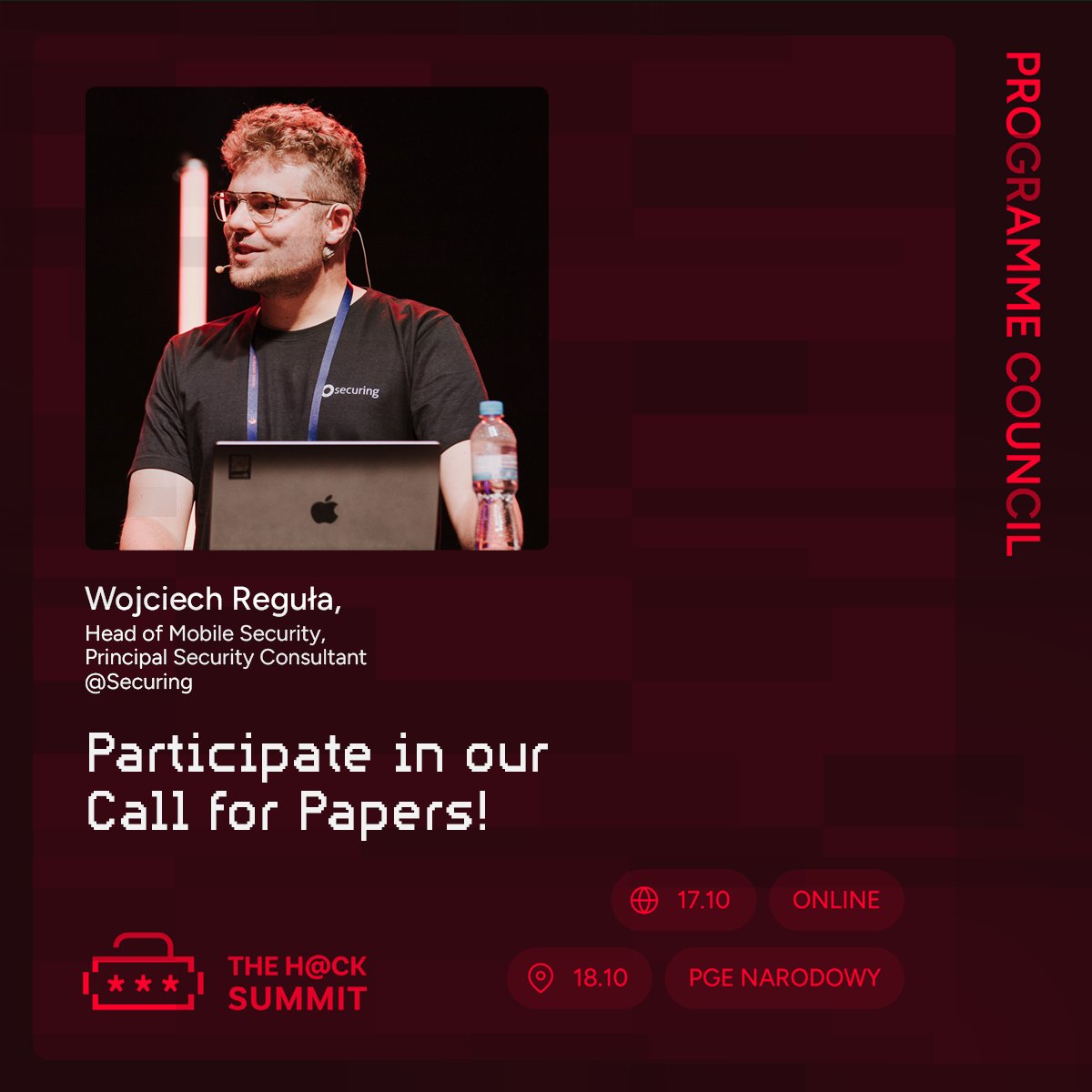 As a member of the The Hack Summit 2024 Program Council, I’d like to invite you to submit speech proposals for this year’s edition.
thehacksummit.com/cfp/en/