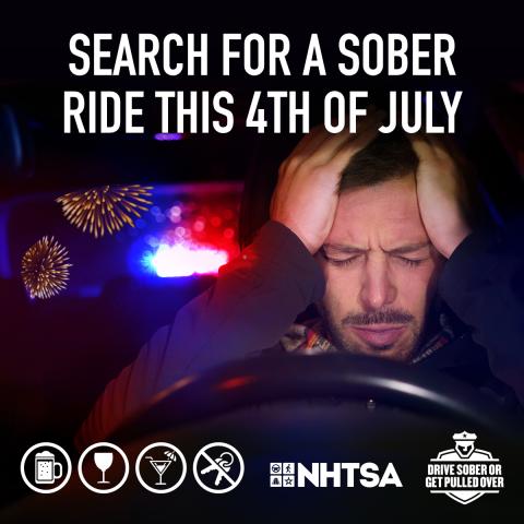 This 4th of July, designate a sober driver. Drive Sober or Get Pulled Over.