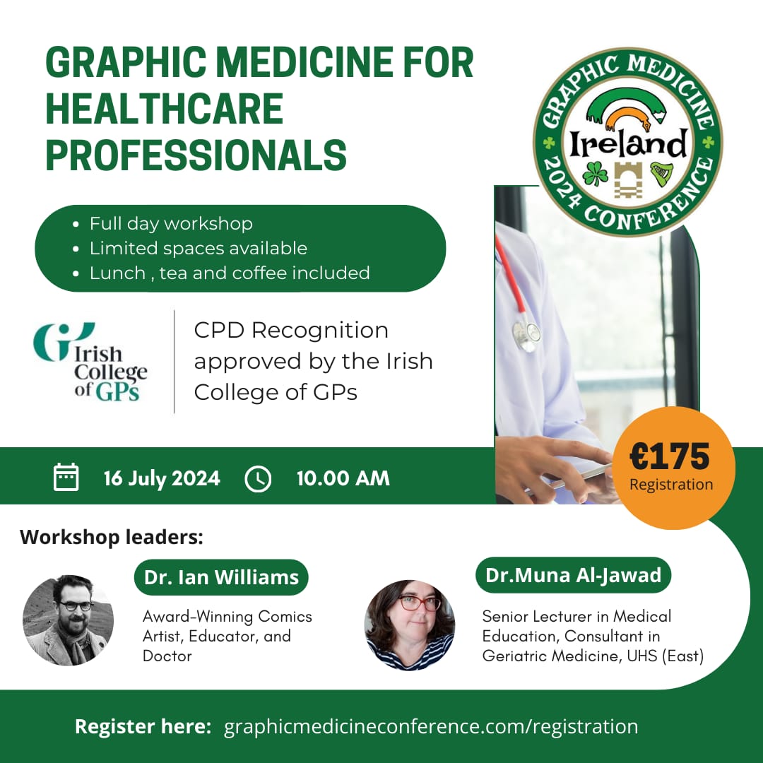 CogitoErgoDwyer's tweet image. Registration is open: graphicmedicineconference.com/registration

@GraphicMedicine #Draíocht #GraphMed2024 #comics