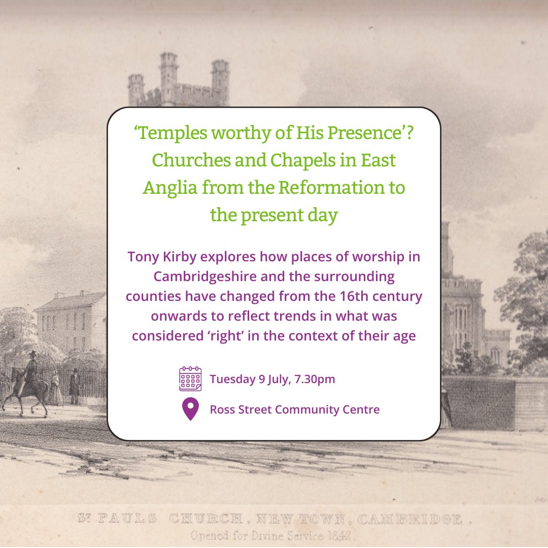 Cambridge_Fest's tweet photo. ⛪A talk by local historian Tony Kirby for @MillRoadHistory will explore how places of worship in Cambridgeshire and the surrounding counties have changed from the 16th century onwards.

https://t.co/1wZfNxkPch https://t.co/7mj0IXzPEy