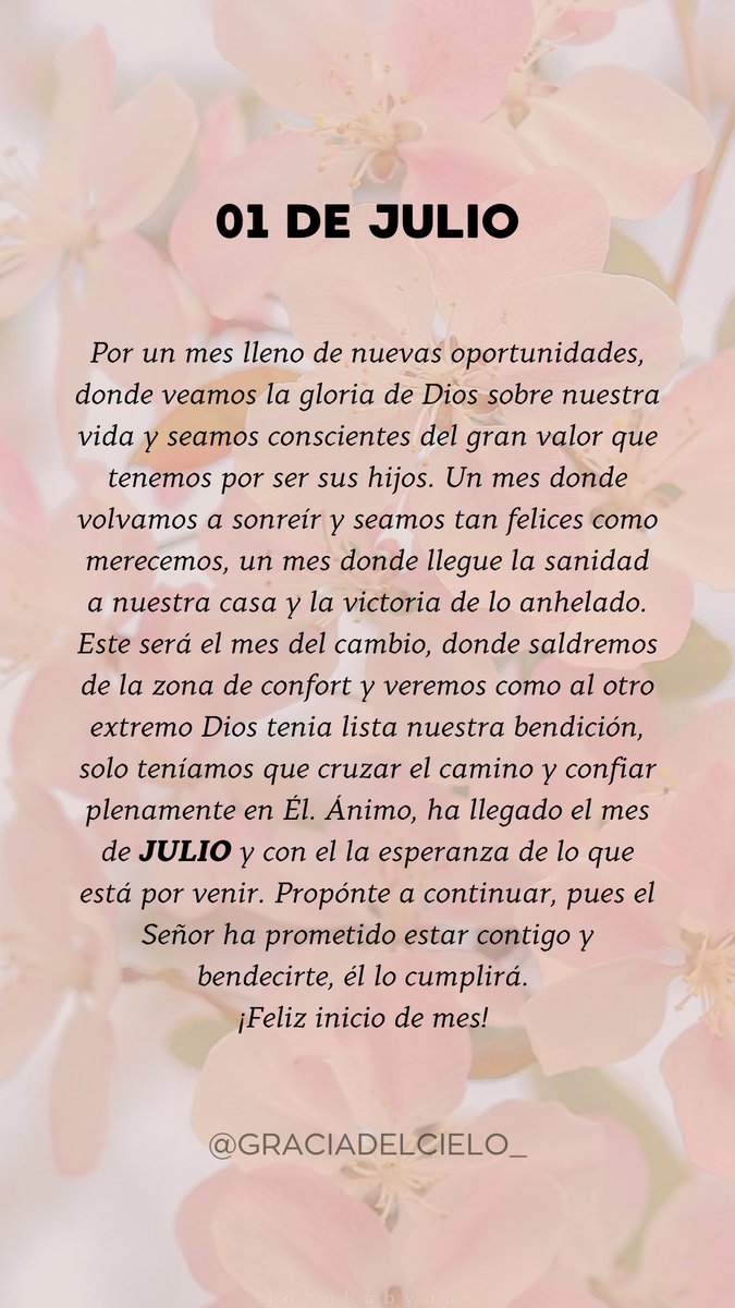 GraciadelCielo_'s tweet photo. Ha iniciado un nuevo mes y con el la esperanza de lo que está por llegar🙌🏾 Feliz julio para todos✨💓 https://t.co/2vlHTRU4EA