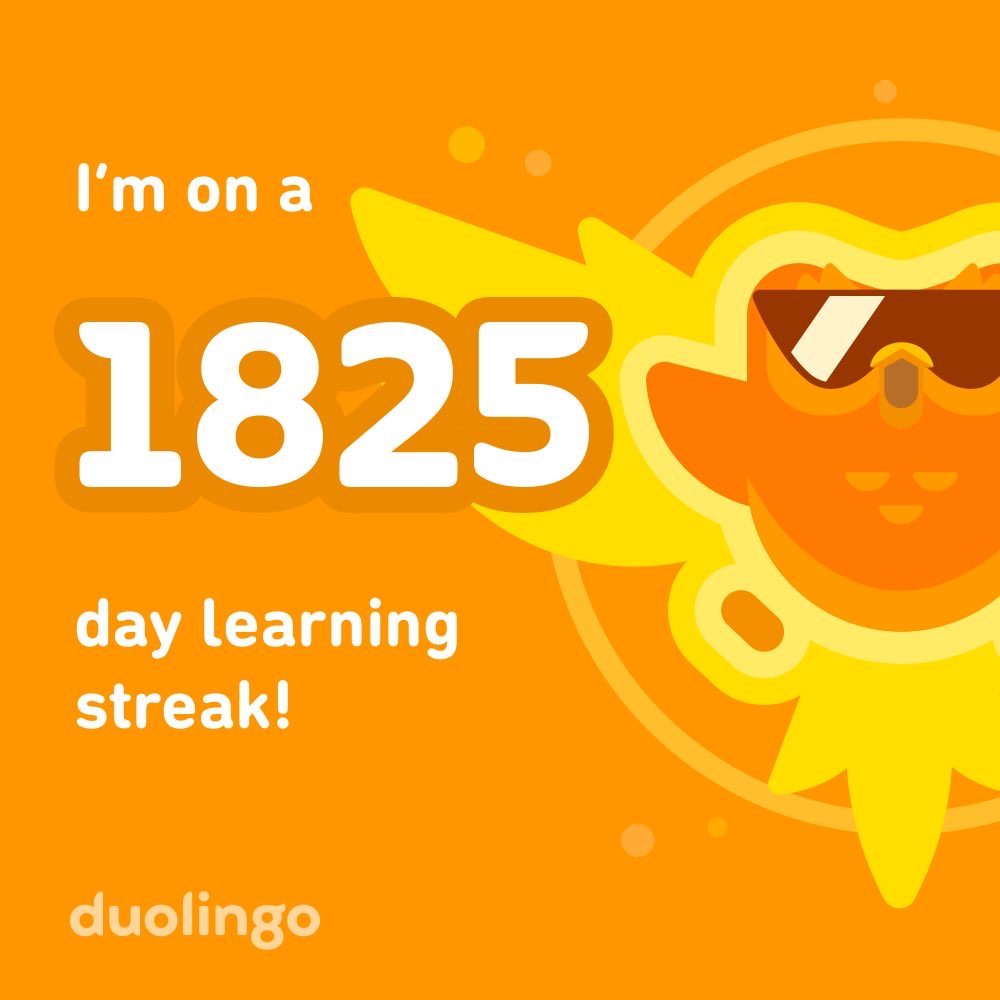 Five Year Streak!! #duolingo #learningspanish #learningarabic Yes, Americans CAN learn a language 😂