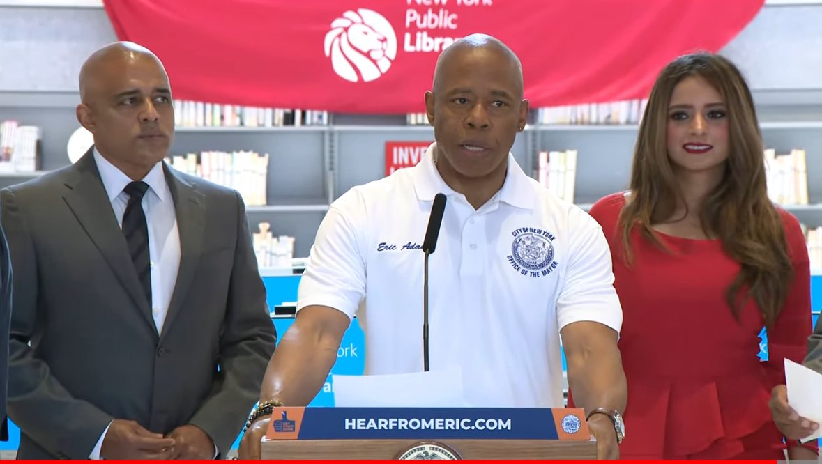 Nothing new here, but Rajkumar, a Queens Assemblymember, being the one standing behind Adams at a *city* budget announcement in *Manhattan* makes no sense governmentally, only politically.